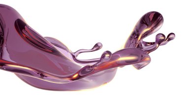 Şeffaf yeşil bir sıvı damlası. 3d görüntüleme, 3d illüstrasyon.