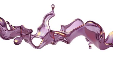 Şeffaf yeşil bir sıvı damlası. 3d görüntüleme, 3d illüstrasyon.