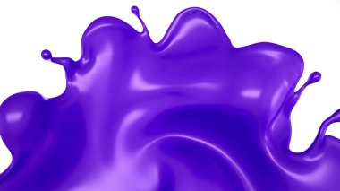 Bir tutam mor sıvı. 3d görüntüleme, 3d illüstrasyon.