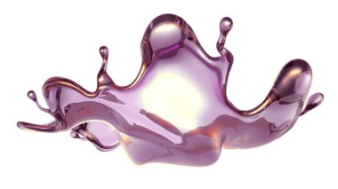 Şeffaf yeşil bir sıvı damlası. 3d görüntüleme, 3d illüstrasyon.