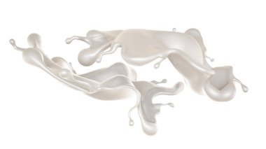 Bir tutam süt. 3d görüntüleme, 3d illüstrasyon.