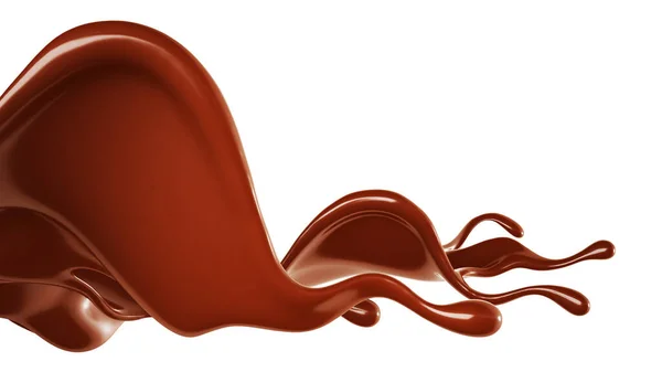 Chocolate Splash Rendering Illustration — Stock Photo, Image