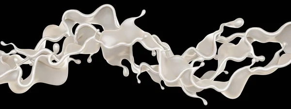 Siyah Arka Planda Bir Damla Süt Görüntüleme Illüstrasyon — Stok fotoğraf