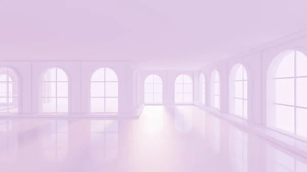 Lujoso Luz Púrpura Interior Vacío Representación Ilustración — Foto de Stock