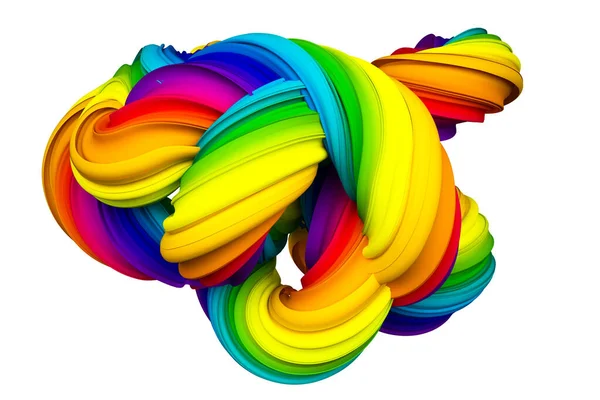 抽象的な虹の形 3Dレンダリング 3Dイラスト — ストック写真
