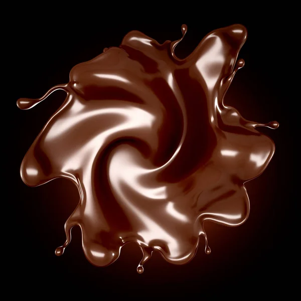 Splash Chocolate Brown Background Rendering Illustration — Stock Photo, Image