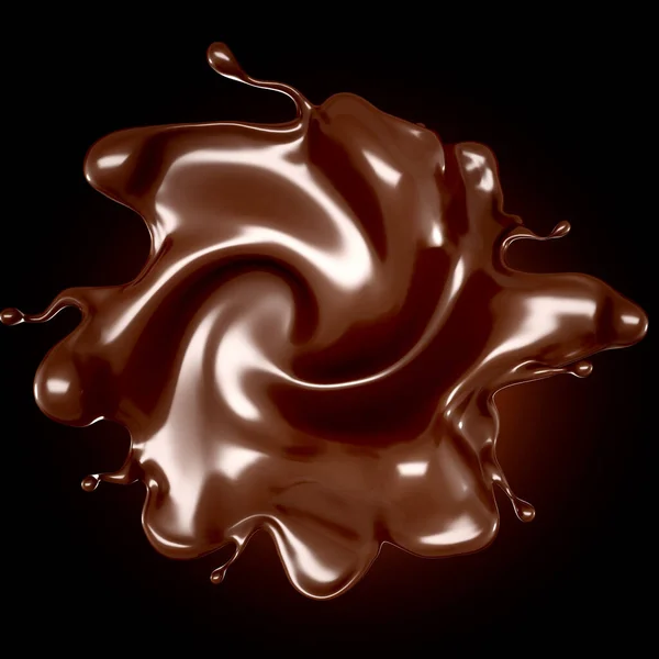 Una Spruzzata Cioccolato Uno Sfondo Marrone Rendering Illustrazione — Foto Stock