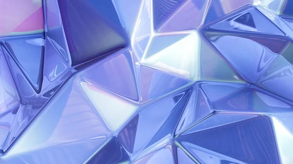 Fundo Cristal Roxo Com Triângulos Renderização Ilustração — Fotografia de Stock