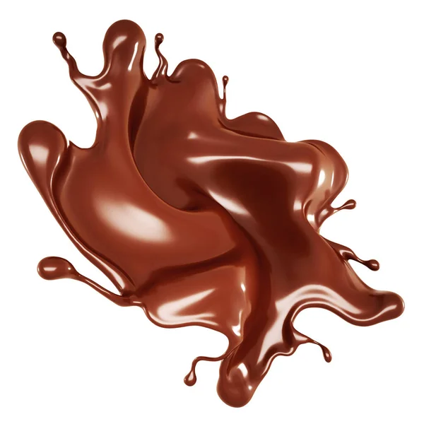 一片巧克力的碎片 3D渲染 3D说明 — 图库照片