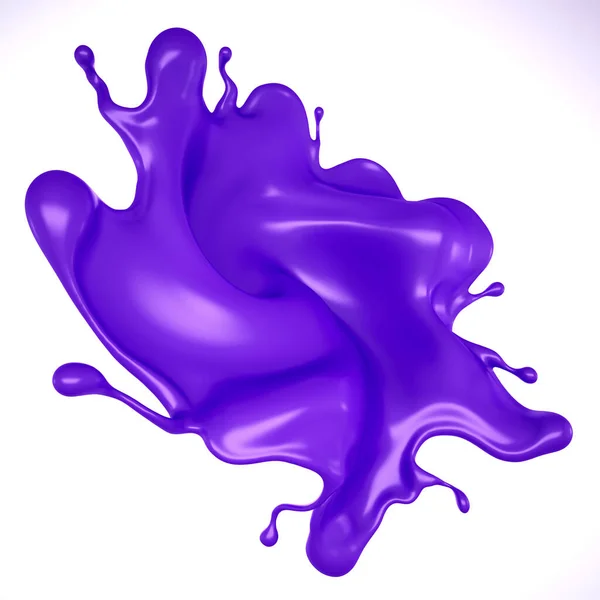 Goccio Liquido Viola Rendering Illustrazione — Foto Stock