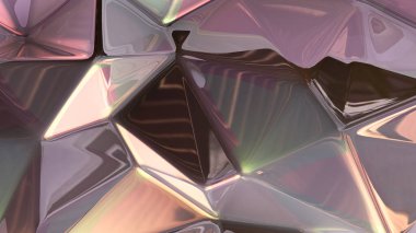 Üçgenli kristal zemin. 3d görüntüleme, 3d illüstrasyon.