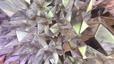 Üçgenli kristal zemin. 3d görüntüleme, 3d illüstrasyon.