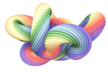 Soyut gökkuşağı şekli. 3d görüntüleme, 3d illüstrasyon.