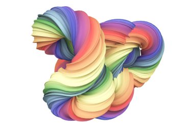 Soyut gökkuşağı şekli. 3d görüntüleme, 3d illüstrasyon.