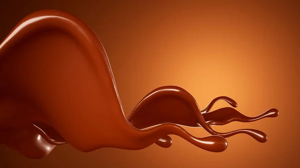 Ein Schöner Spritzer Schokolade Auf Braunem Hintergrund Darstellung Illustration — Stockfoto