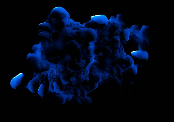 Blauer Rauch Auf Schwarzem Hintergrund Darstellung Illustration — Stockfoto