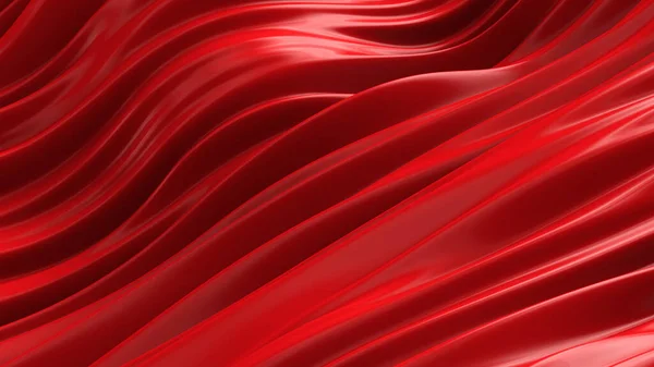 Fundo Vermelho Luxo Com Tecido Voador Renderização Ilustração — Fotografia de Stock