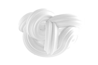 Beyaz arkaplanda soyut bir form. 3d görüntüleme, 3d illüstrasyon.