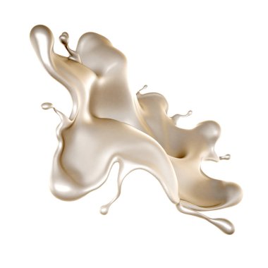 Bir tutam beyaz boya. 3d görüntüleme, 3d illüstrasyon.