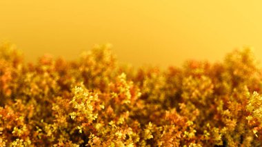 Yaprakları olan güzel bir sonbahar arka planı. 3d görüntüleme, 3d illüstrasyon.