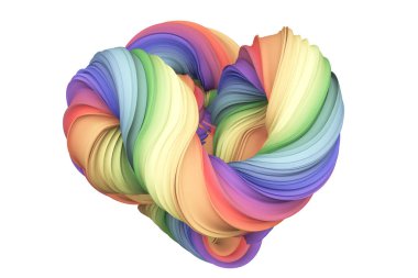 Soyut gökkuşağı şekli. 3d görüntüleme, 3d illüstrasyon.