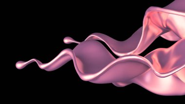 Şatafatlı altın bir sıvı sıçraması. 3d görüntüleme, 3d illüstrasyon.