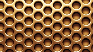 Altın arka plan ızgarası. 3d görüntüleme, 3d illüstrasyon.