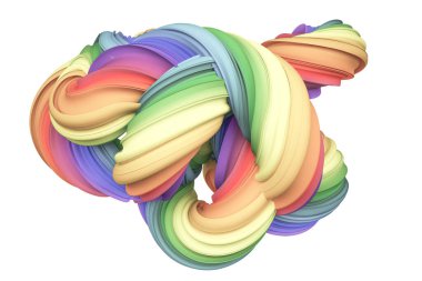 Soyut gökkuşağı şekli. 3d görüntüleme, 3d illüstrasyon.