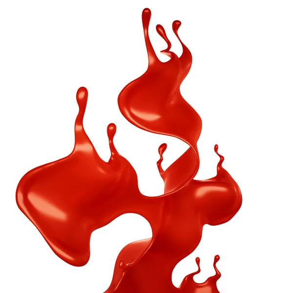 Всплеск Красной Краски Рендеринг Иллюстрация — стоковое фото