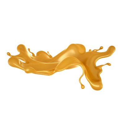 Altın sarısı karamel. 3d görüntüleme, 3d illüstrasyon.