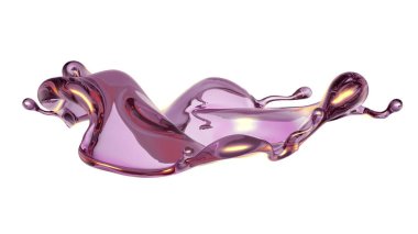 Şeffaf yeşil bir sıvı damlası. 3d görüntüleme, 3d illüstrasyon.