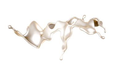 Bir tutam süt. 3d görüntüleme, 3d illüstrasyon.