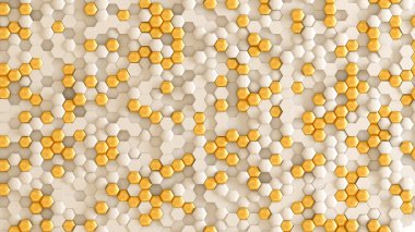 Altın beyazı geometrik arka plan. 3d görüntüleme, 3d illüstrasyon.