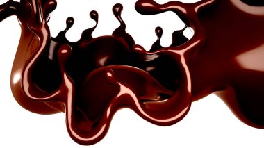 Bir tutam çikolata. 3d görüntüleme, 3d illüstrasyon.