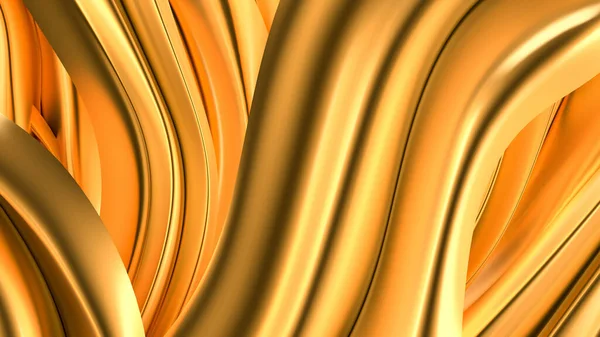 Роскошный Золотой Фон Атласной Драпировкой Рендеринг Иллюстрация — стоковое фото