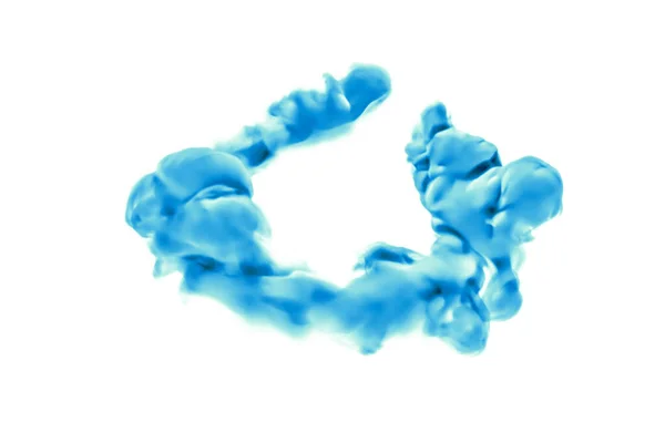 白い背景にターコイズの煙 3Dレンダリング 3Dイラスト — ストック写真