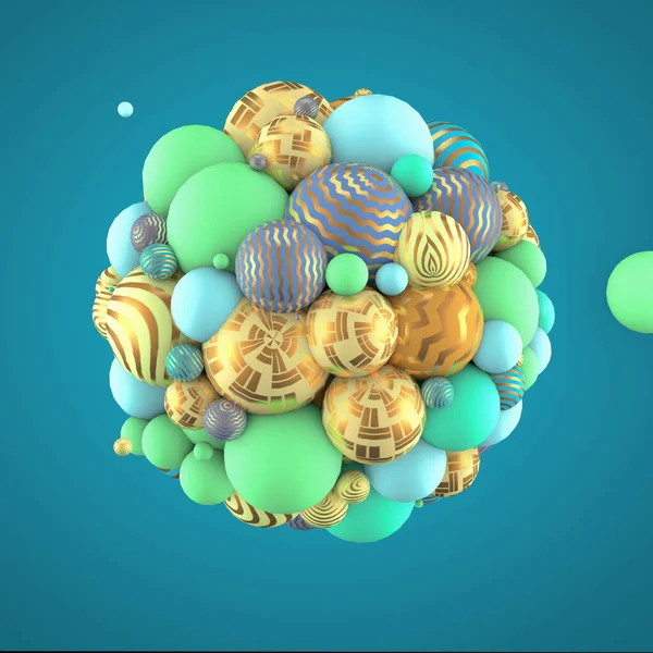 お祭り 積極的 ボールと明るい背景 3Dレンダリング3Dイラスト — ストック写真