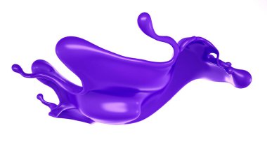 Bir tutam mor sıvı. 3d görüntüleme, 3d illüstrasyon.