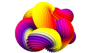 Soyut gökkuşağı şekli. 3d görüntüleme, 3d illüstrasyon.