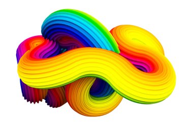 Soyut gökkuşağı şekli. 3d görüntüleme, 3d illüstrasyon.