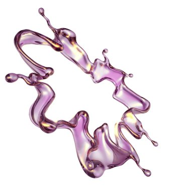 Şeffaf yeşil bir sıvı damlası. 3d görüntüleme, 3d illüstrasyon.