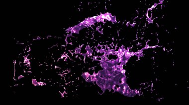 Bir tutam mor metal. 3d görüntüleme, 3d illüstrasyon.