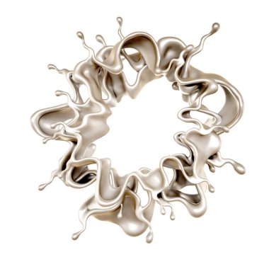 Bir tutam beyaz boya. 3d görüntüleme, 3d illüstrasyon.