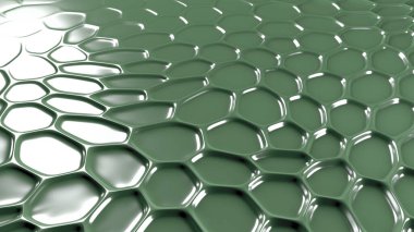 Yeşil geometrik arka plan ve rahatlama. 3d görüntüleme, 3d illüstrasyon.