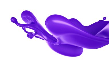 Bir tutam mor sıvı. 3d görüntüleme, 3d illüstrasyon.