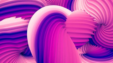 Soyut şekiller ve gökkuşağı renginde güzel, parlak, pozitif bir arka plan. 3d görüntüleme, 3d illüstrasyon.