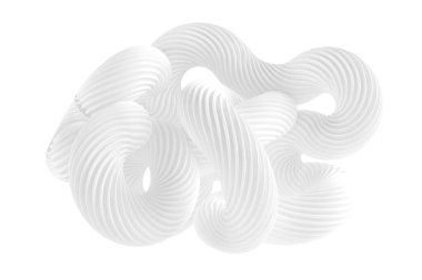 Beyaz arkaplanda soyut bir form. 3d görüntüleme, 3d illüstrasyon.