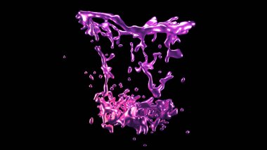 Bir tutam mor metal. 3d görüntüleme, 3d illüstrasyon.