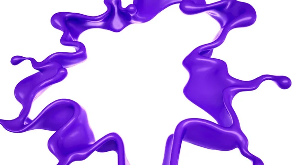 Splash Purple Liquid Rendering Illustration — Stock Photo, Image