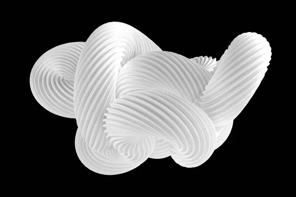 Siyah Arkaplanda Soyut Beyaz Şekil Görüntüleme Illüstrasyon — Stok fotoğraf